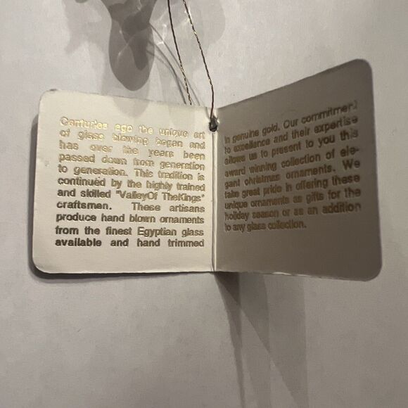 Valley Of The Kings Egyptian Glass Christmas Ornament Gold Detail 5” Long NEW - Picture 4 of 4